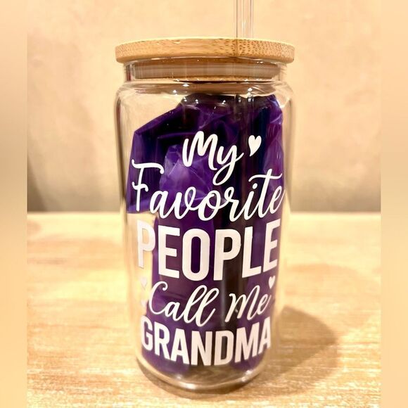 No Brand Other - Glass cup- Grandma Life NIB